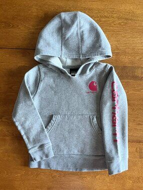 Carhartt gray and magenta logo hoodie 5